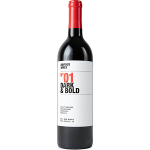 Bottle of Obvious Wines' Dark & Bold red blend